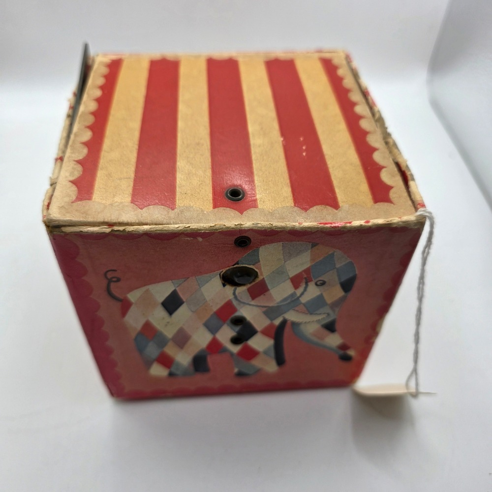 Antique Cardboard Jack in the Box Punch Clown Toy Circus Early Vintage Rare